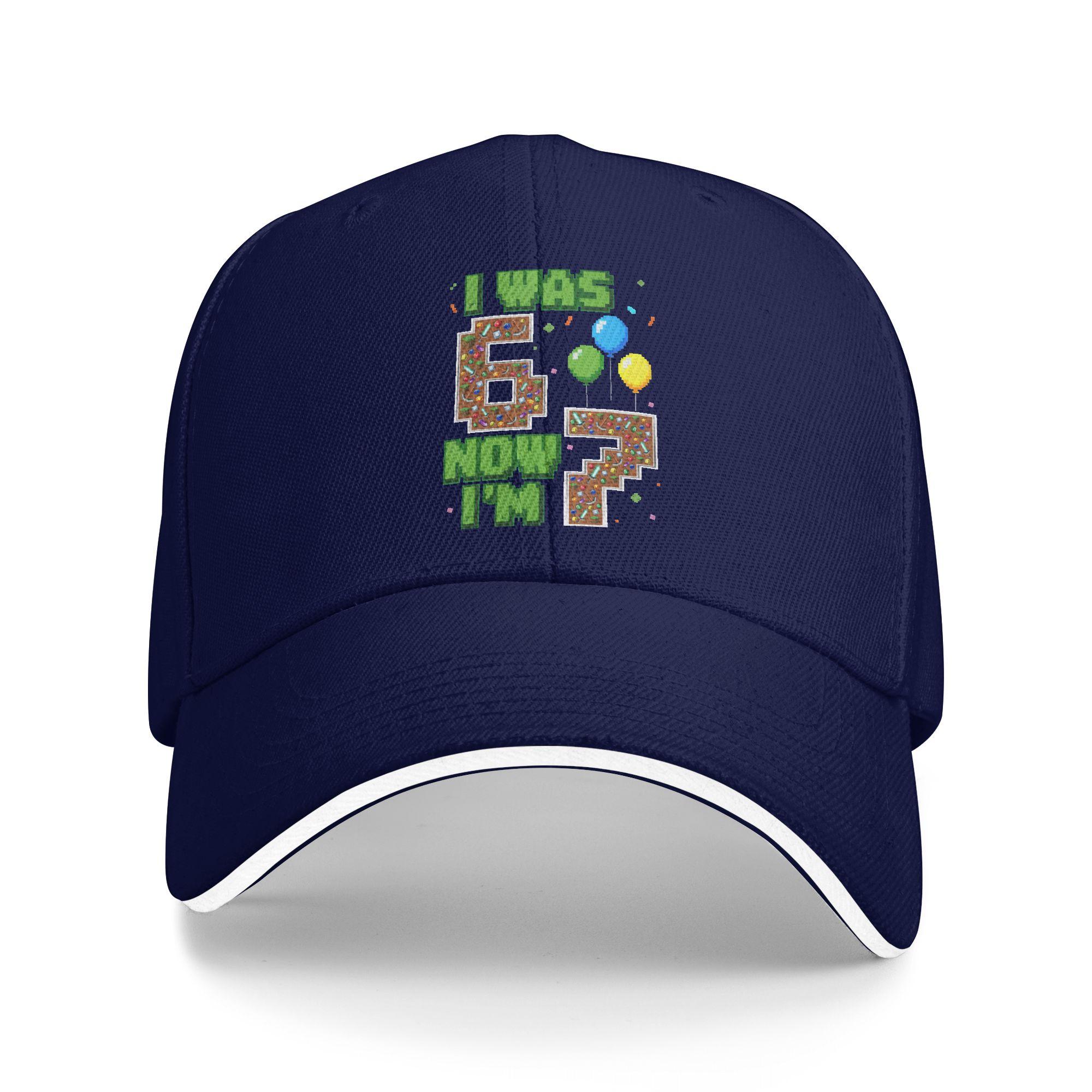 

I was 6 Now Im 7 Video Gamer Birthday Boy Gift Casual Baseball Cap Outdoor Gym Hip Hop Hats Spring Hot Sale Men Baseball Caps As Picture темно-синий