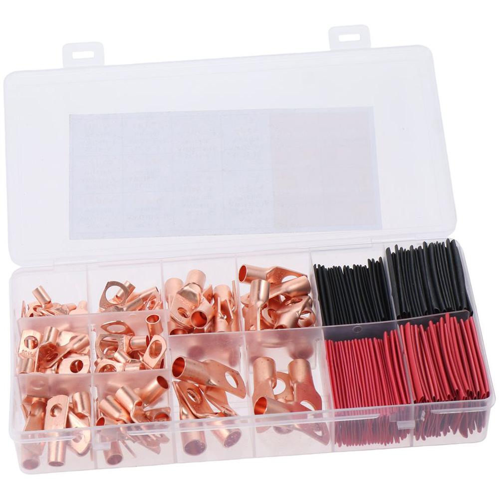 

200 шт. AWG2 4 6 8 10 12 Наконечники для аккумуляторных кабелей 10 размеров Концы аккумуляторных кабелей Солнечные панели