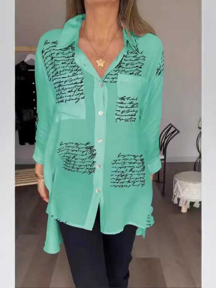 2025 Women's Spring/Summer Swallowtail Print Loose Fit Shirt - European & American Style