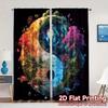 2pcs   2D FLAT PRINTING Curtains (Without Rod) HarmonySphere Print Popular Curtains Versatile Polyester Fabric Curtains All
