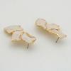 Irregular Metal Cream  Petal Post Earrings For Women Heavy Design New Style Fashion Jewelry Party Accessories Gift