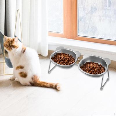 Cat Bowl Container Elevated Pet Feeder Water Dish for Travel Room Indoor