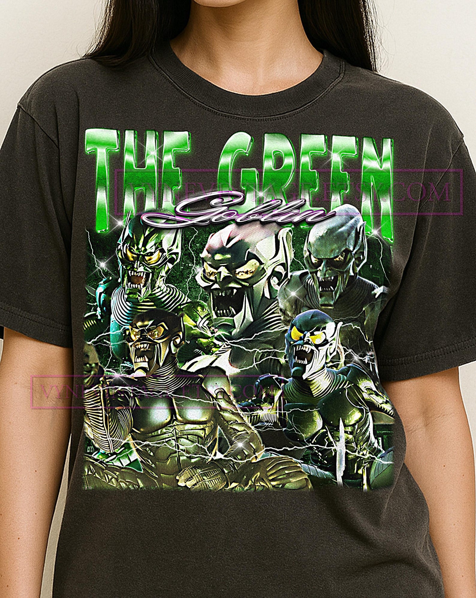 The Green Goblin Bootleg Shirt, Vintage Comic Book Villain Supervillain Star Tee, 90s Retro Throwback T-shirt, The Green Goblin Sweater M