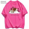 A Tired Working Cat Pattern Men TShirt Casual Oversize T Shirts Hip Hop Cotton Streetwear Summer AllMatch Soft Short Sleeve