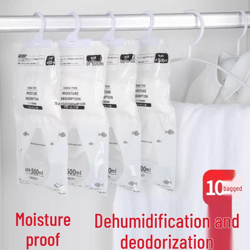 Hanging Dehumidifier Bag - Moisture & Mildew Protection for Wardrobes, Dorms, and Humid Weather