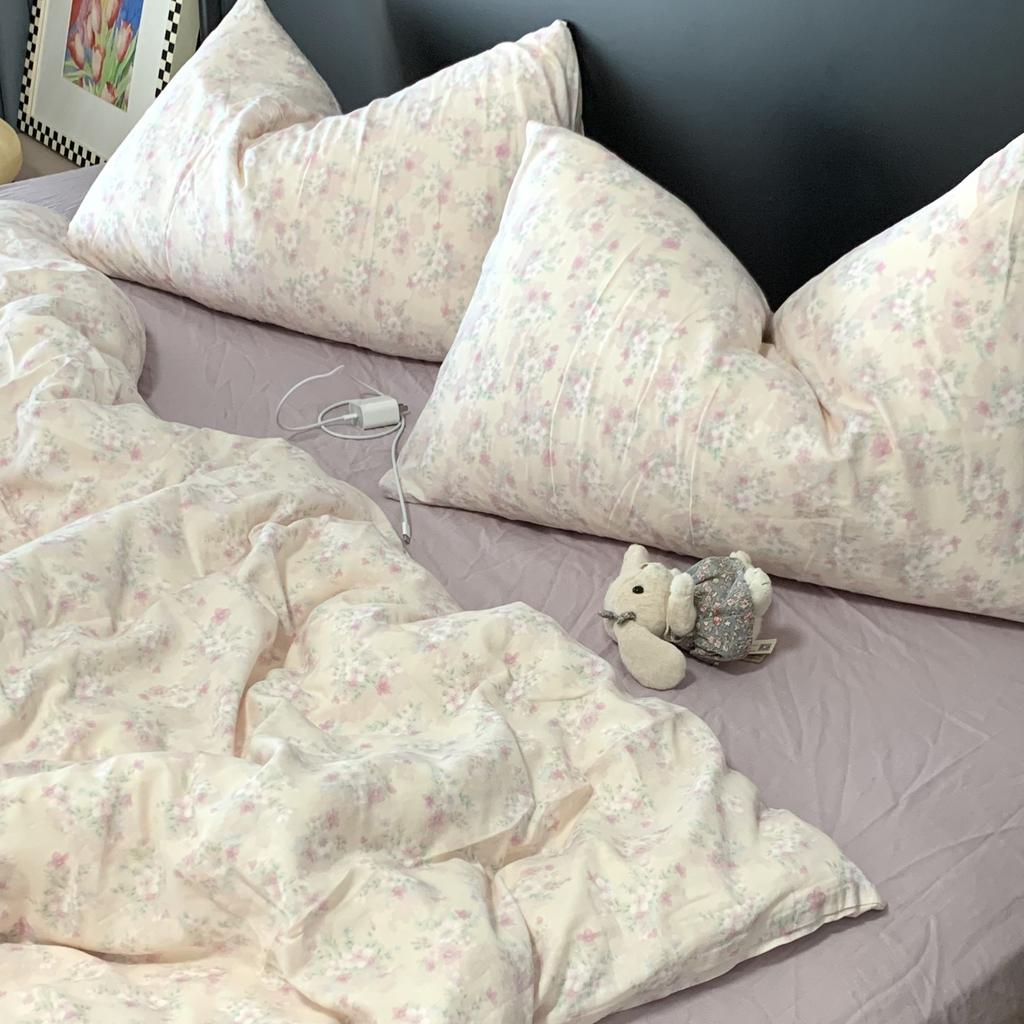 Live Broadcast Explosion Class A Maternal And Infant Grade Cotton Pure Cotton Double-Layer Yarn 4-Pcs Set Student Children'S Dormitory 3Pc Quilt Cover
