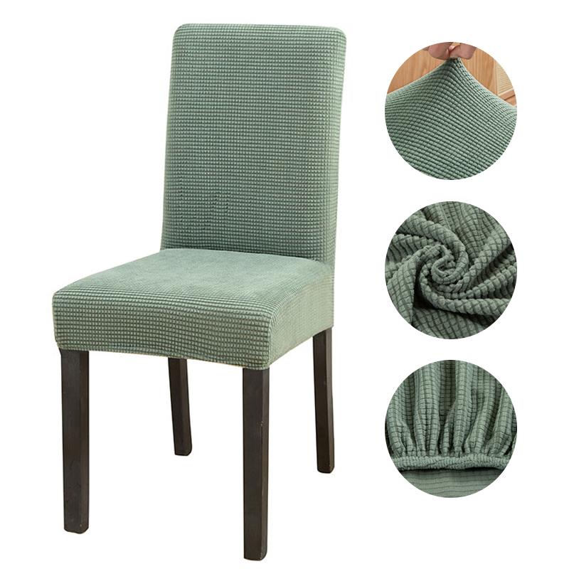 Solid Jacquard Chair Covers Stretch For Wedding Dining Room Office Banquet Housse De Chaise Chair Cover