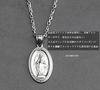 silverKYASYA" Stainless Steel Miraculous Medal Necklace for Men and Women, Virgin Mary Necklace with Silver Coin Pendant (50)
