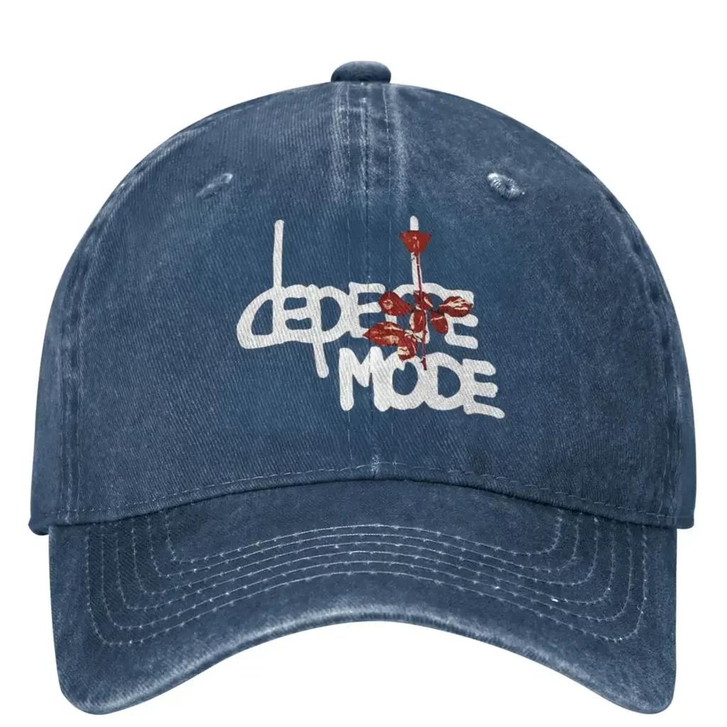 Men Women Red Mode Flowers Depeche Modes Rock Band Baseball Cap Vintage Distressed Denim Sun  Adjustable
