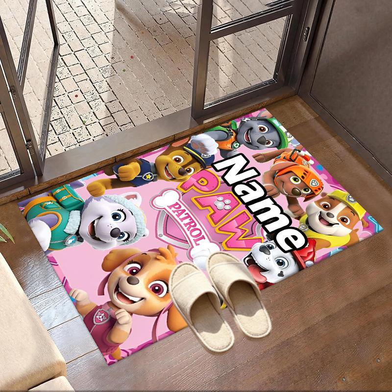Custom Name Personalized PAW Patrol Print Carpet, Versatile Home Decor Rug, for Playroom, Apartment, Balcony, Entryway, Hallway Gift