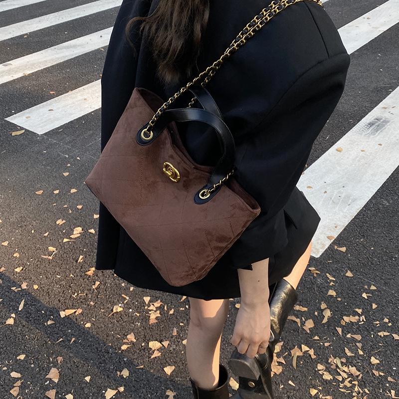 Retro Matte Suede Shoulder Bag - 2026 Commute Tote and Handbag