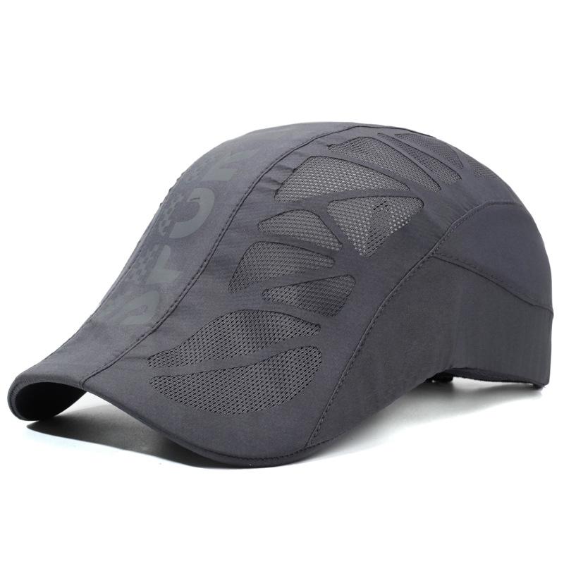 

Men s Breathable Mesh Sun Hat - Quick-Dry Outdoor Cap for Travel & Sun Protection, Newsboy Style темно-сірий колір