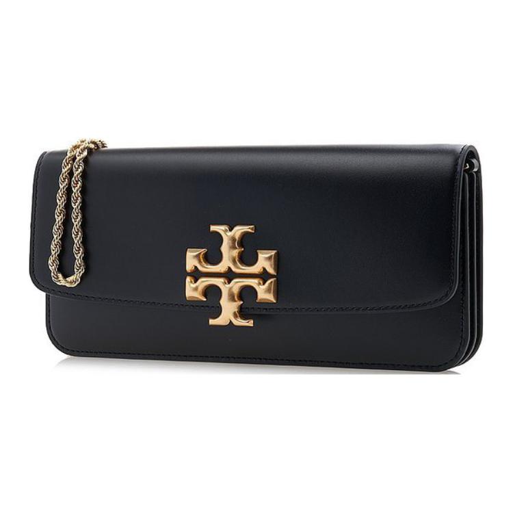 

Tory Burch Eleanor Золотий Логотип Double T Ланцюжок Плечова Сумка з Клапаном Жіночі Сумки Чорний 148608-001 Basic Set (Bag+Dust Bag)
