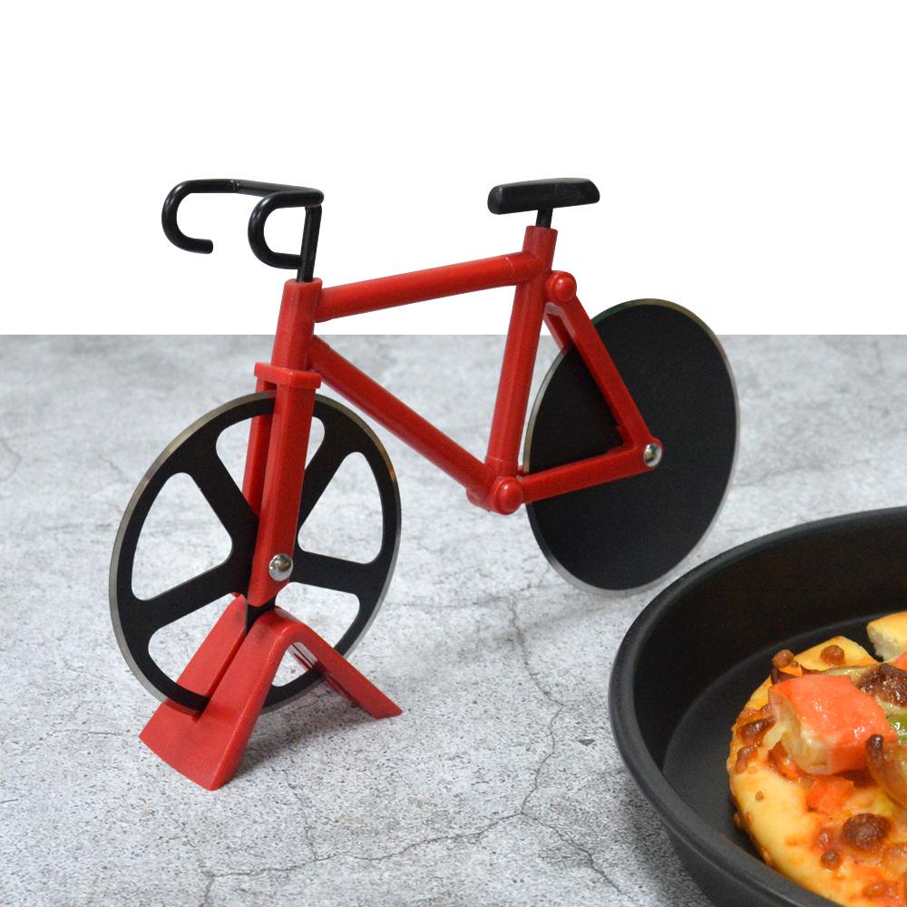 In-Stock Bicycle-Shaped Stainless Steel Double Wheel Pizza Cutter