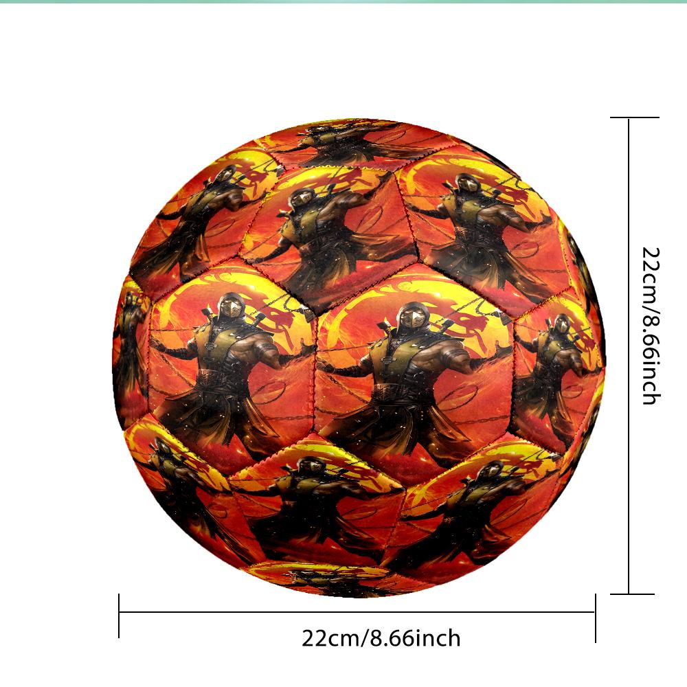 Kombat Warrior In Shadows Soccer Ball Size 5 Soccer Ball, Machine-stitched, Durable, Suitable for Training and Matches Fan Gift