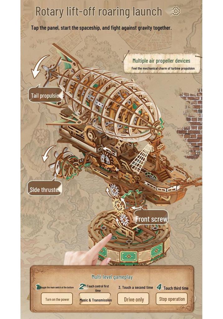 DIY Wooden Owl Clock Train Model - Creative Assembly Toy & Password Box