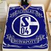 1 ks Flanelová deka s potiskem FC Schalke 04, Vysoce kvalitní, Pro všechna roční období, Domácí dekorace, Teplo a pohodlí, Perfektní jako vánoční dárky