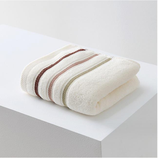 

Pure Cotton Absorbent Face Towel - Lint-Free, Solid Color Hand Towel for Adults 32*72 cm бежевий