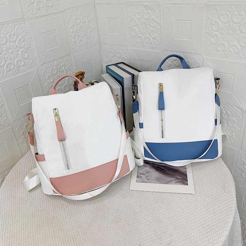 Diebstahlsicherer Rucksack Damen neue Farbkombination Damenrucksack Große Kapazität College-Tasche Ausgehen Mode Reise-Rucksack