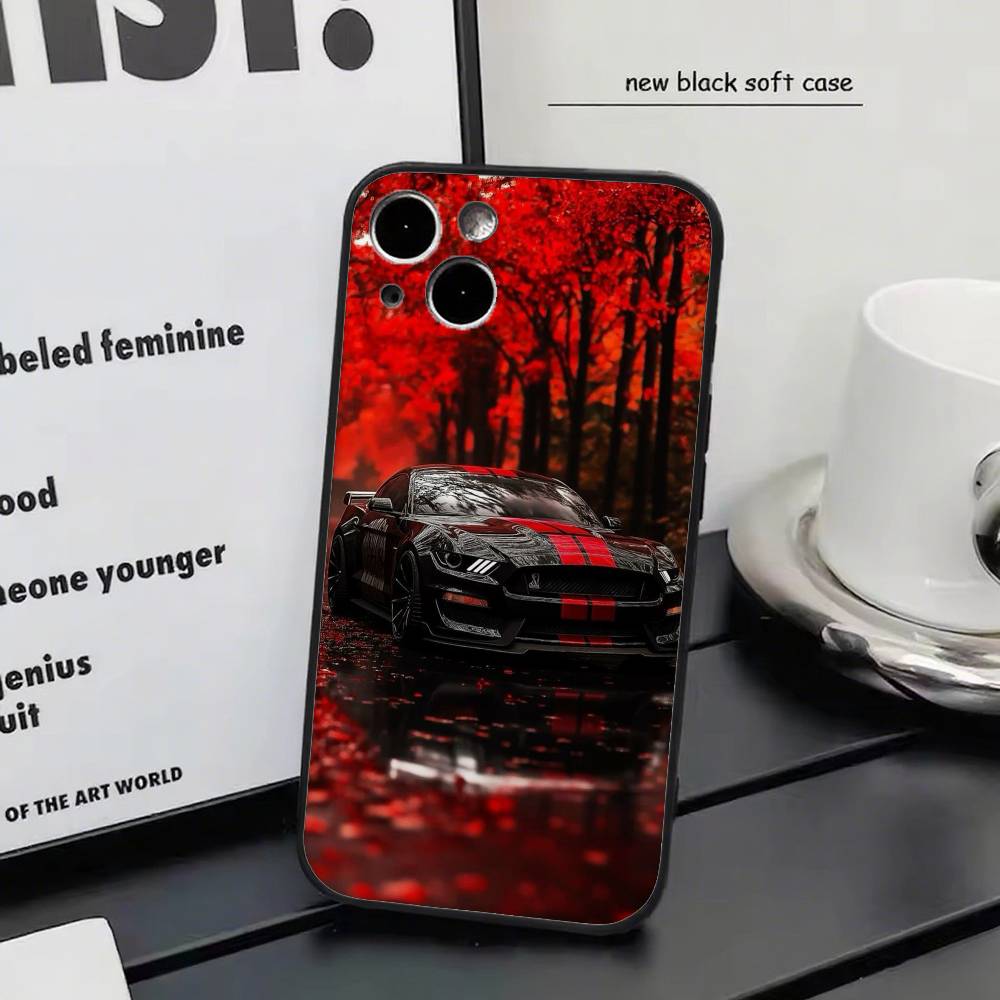 

M-Mustangs Car for iPhone 15 16 14 Plus 13 12 11 17 Pro Max 17 Air Black Soft Phone Cover iphone 17 Pro Max