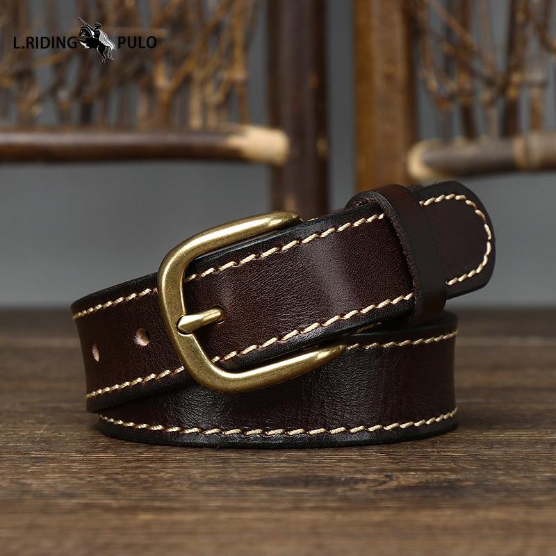 Retro Trend All-match Stitching Decorative Belt for Women Pure Cowhide Hot Jeans Belt
