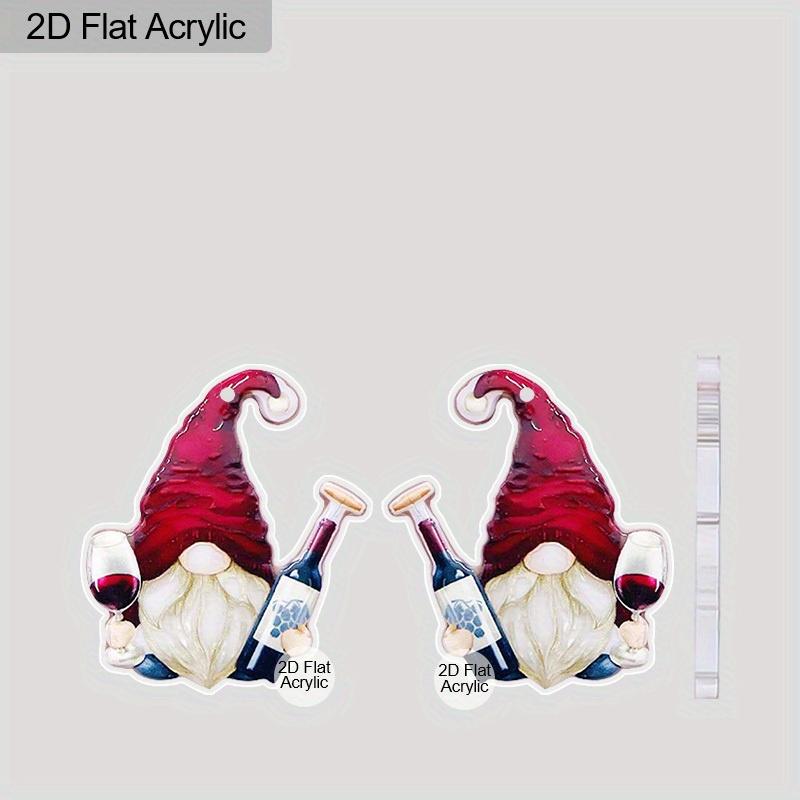 2D Flat Dwarf Red Wine Dangle Earrings, Lightweight Acrylic Material,Suitable for Women, Ideal for Party Gifts, Jewelry, and Christmas Gifts.
