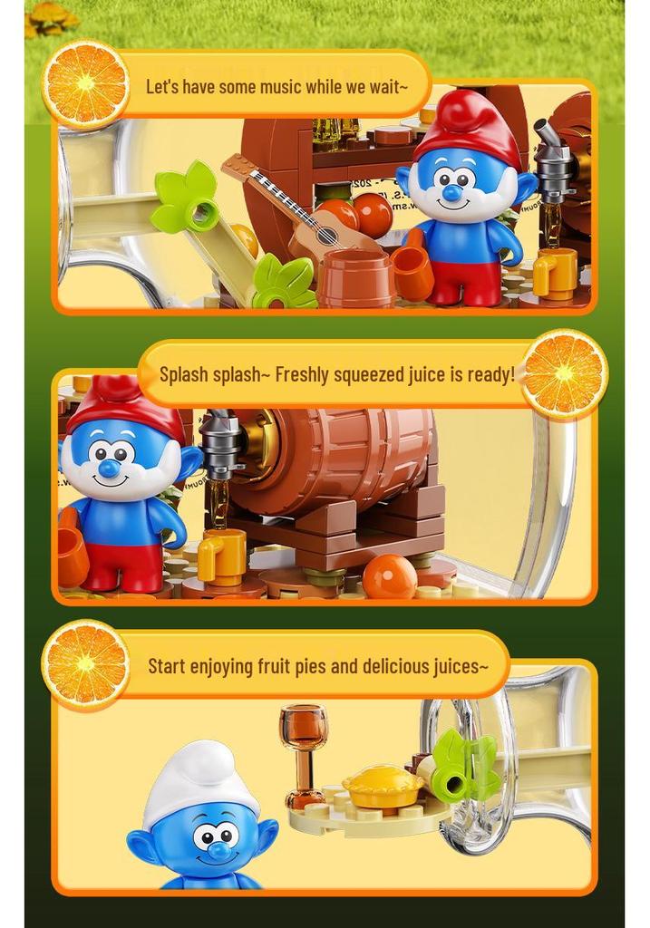 JAKI Jiaqi HK322 Smurfs Creative Message in a Bottle - Childhood Adventure Building Blocks Toy