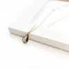 [NAOTJEWELRY] [Naot Sieraden] Damesketting, Eenvoudige Druppelvorm, Geslepen Frame Glas Ketting, Antracietgrijs