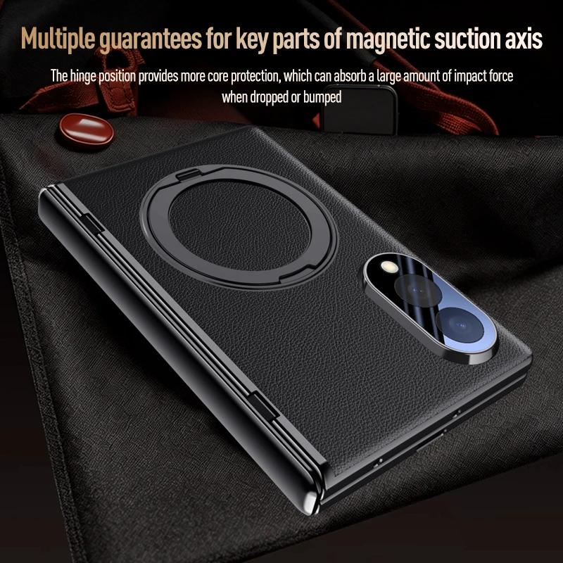 For Samsung ZFold8 Cases Magnetic Rotation Stand Glass Film Case for Samsung Galaxy Z Fold 8 Wide Fold8 Wireless Charging Cover