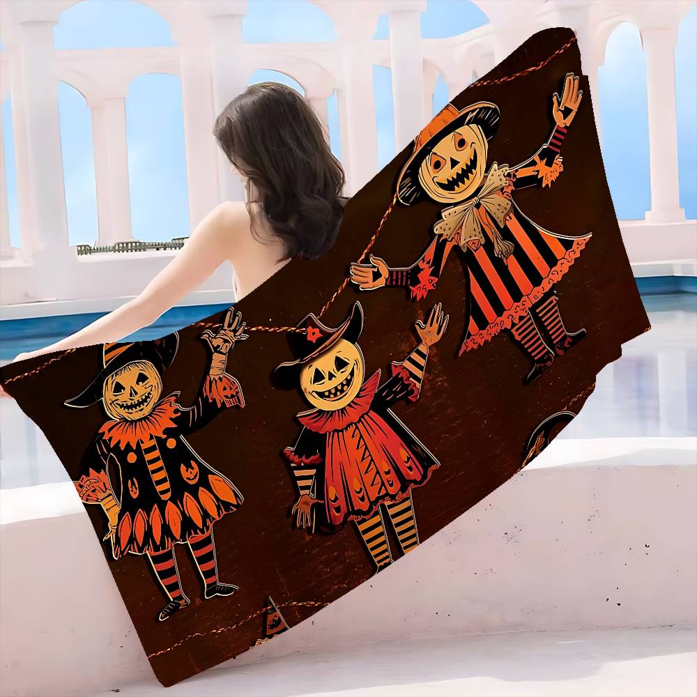 Halloween Decoration H-Halloween D-Decorations Microfiber Beach Towel Absorbent Quick dry Soft Yoga Swimming Resort Towel