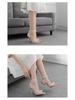 Women's Butterfly Pearl Rhinestone Pointed Toe Crystal Heel Sandals