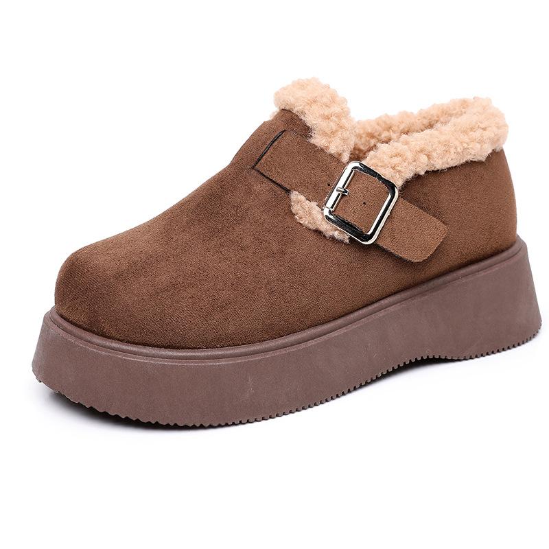 

Женские флисовые теплые туфли и повседневные и удобные сноубутсы на толстой подошве 37 верблюд