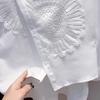 Fashion White Shirt Women Y2k Irregular All-match Long Sleeve Blouses Spring Autumn Lapel Neck Blusas Mujer