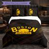 Set Biancheria da Letto Boston Bruins in Microfibra 3 Pezzi Copripiumino Decorativo per Camera da Letto Uso Domestico