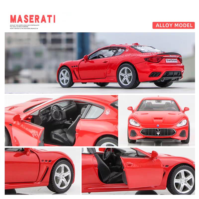 Maserati GranTurismo MC Coupe Simulation Diecast & Toy Vehicle Pull Back & Doors Open RMZ City 1:36 Alloy Car Model Gifts For Children