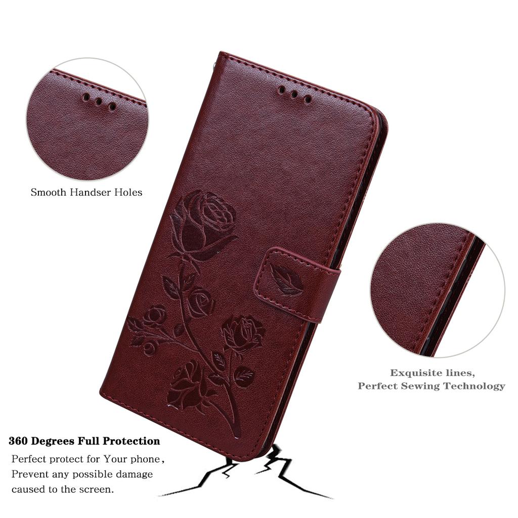 For Samsung Galaxy A54 5G Case Rose Pattern Leather Wallet Phone Cover with Strap