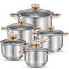 German Craft 304 Stainless Steel Soup Pot Soup Set Pot with Steamer Thickened Steaming and Stewing Pot Pots and Pans Hotpot