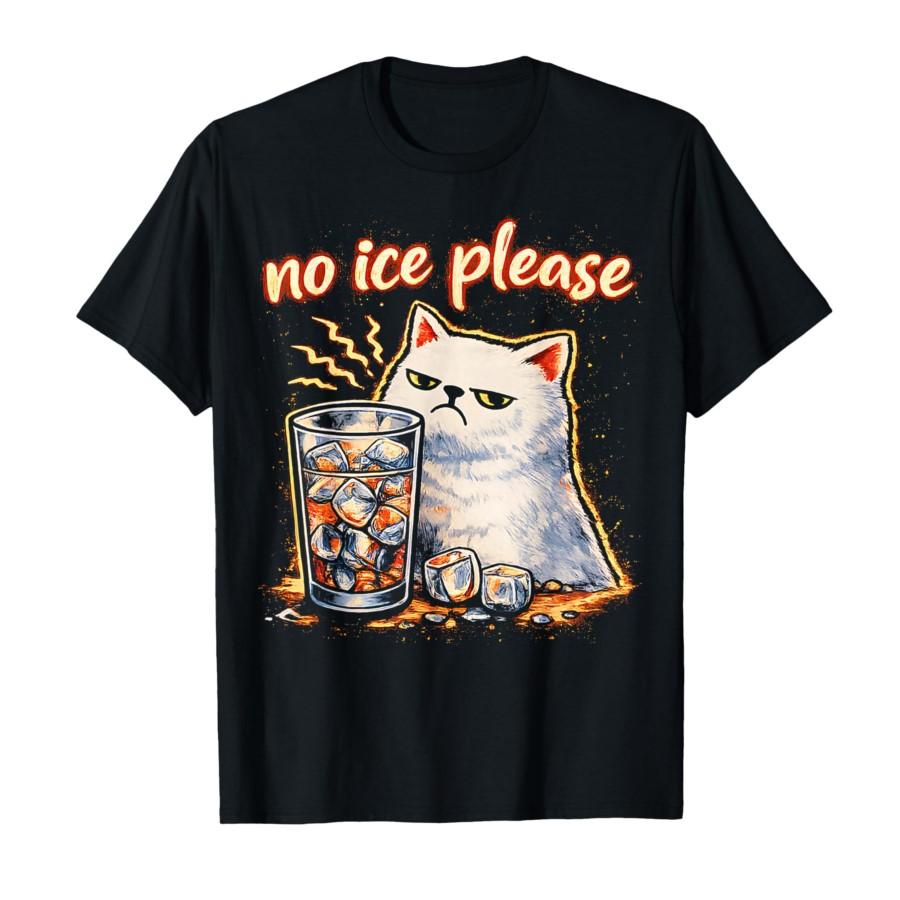 

No Ice Please Funny Cat Meme T-shirt For Men Women 100% Cotton T Shirts Short Sleeve Tops 0130-1 - Men s Summer Cotton Graphi... S разноцветный