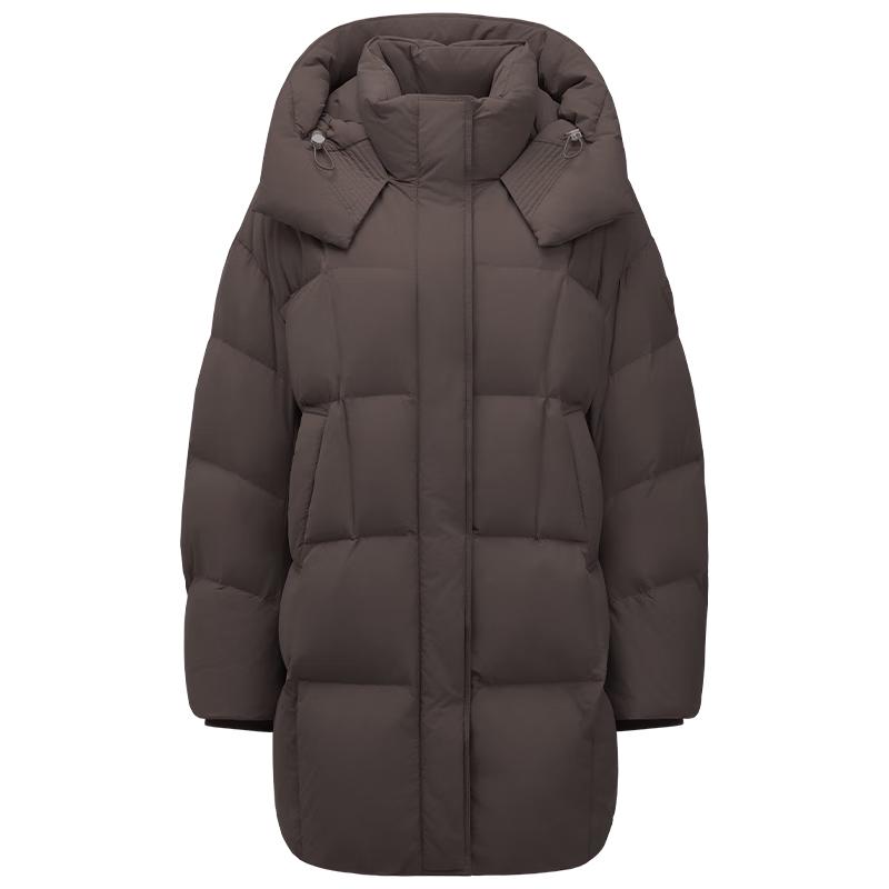 Tanboer Women's Mid-Length Hooded Loose Down Jacket 530750A