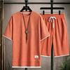 Casual and Trendy Men's Sportswear Set, Short-sleeved T-shirt and Outdoor Summer Sports Shorts Set