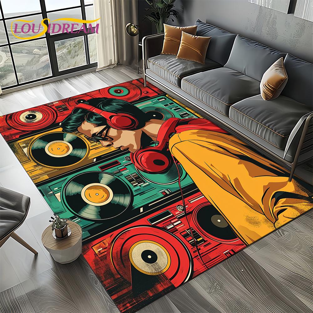 Note Music Colorful Musical Score Cartoon Dream Carpet Rug for Living Room Bedroom Home Sofa Decoration,Kid Non-slip Floor Mat
