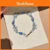 Frühling Sommer Blau Zirkon Kleeblatt Armband Für Frauen Modeschmuck Geschenk
