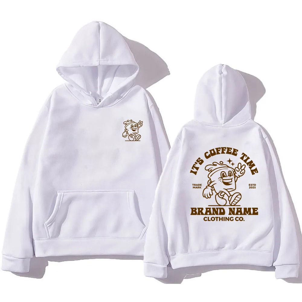 Czas na kawę 2025 Bluza z kapturem Moda Mężczyźni/Kobiety Bluzy Harajuku Estetyczna Unisex Zimowa Polarowa Bluza z kapturem Sweter Vintage