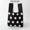New Cross-Color Polka Dot Knit Shoulder Tote - Large Capacity Women's Handbag