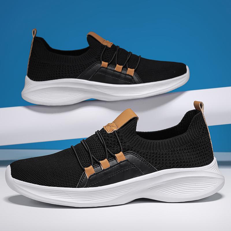 Men Running Shoes Flat Lightweight Casual Walking Shoes Comfortable Breathable Mesh Lace-up Shoes Big Size Sneakers for Men