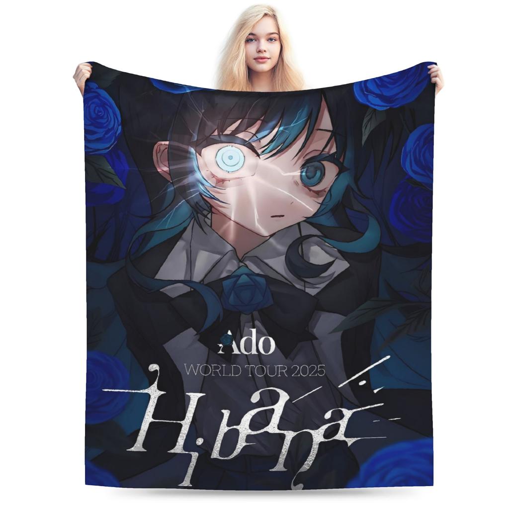 Ados World Tour Warm Soft Blanket Boy Girl Plush Throw Blanket Comfortable Bedroom Flannel Bedspread Sofa Bed Cover
