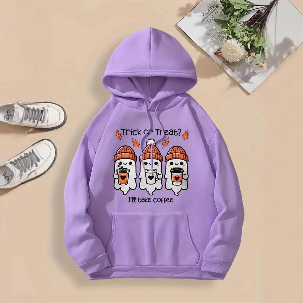 Halloween Ghost Printed Hooded Sweatshirt (2025 New Style Long Sleeve Hoodie)