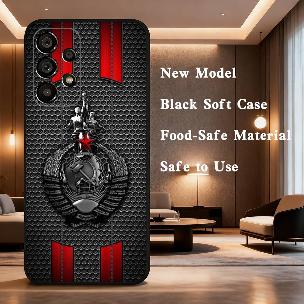Sowjetische Kunstmedaille Hülle Für Samsung Galaxy A73,52,71,22,Note,31,8,9,53,32,72,41,J7,Weiche Schwarze Silikonhülle