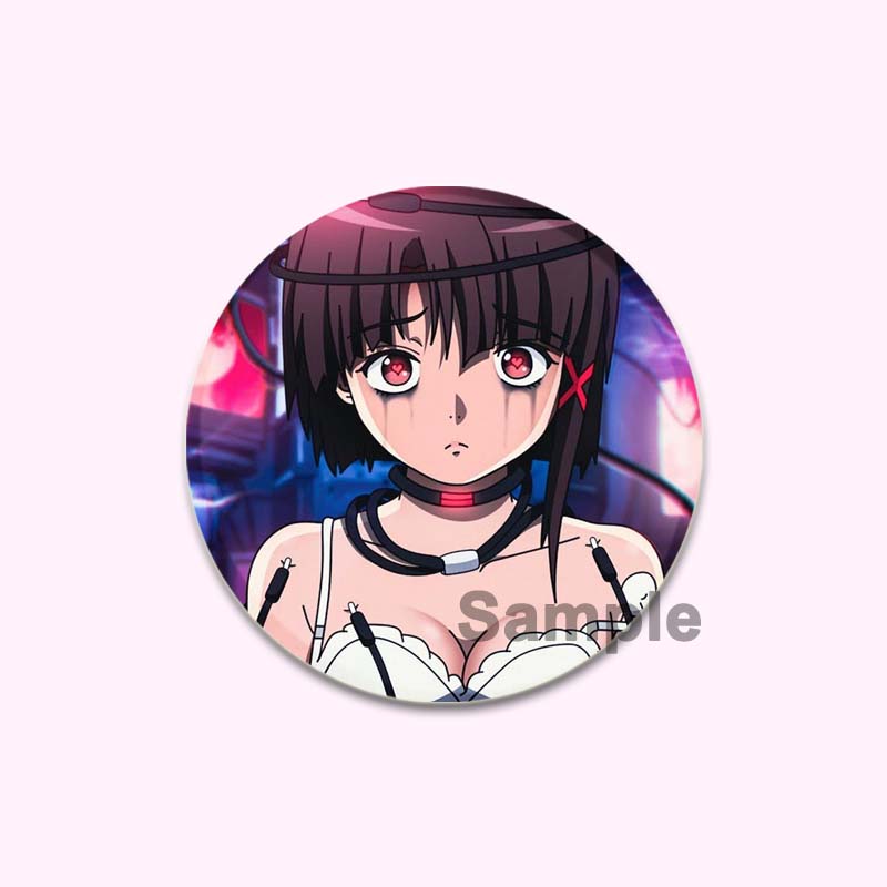 Anime Serial Experiments Lain 32/44/58mm Simple Button Pin Snap In Design Cartoon Brooches Daily Stylish Ornament Handmade Badge