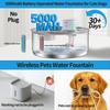 Stainless Steel Dog Water Fountain 8L Battery-Powered, Motion Sensor Wireless Bowl with Quiet Pump & Filter for Cats/Dogs